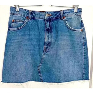 Top Shop Blue Denim Mini Skirt Size  10